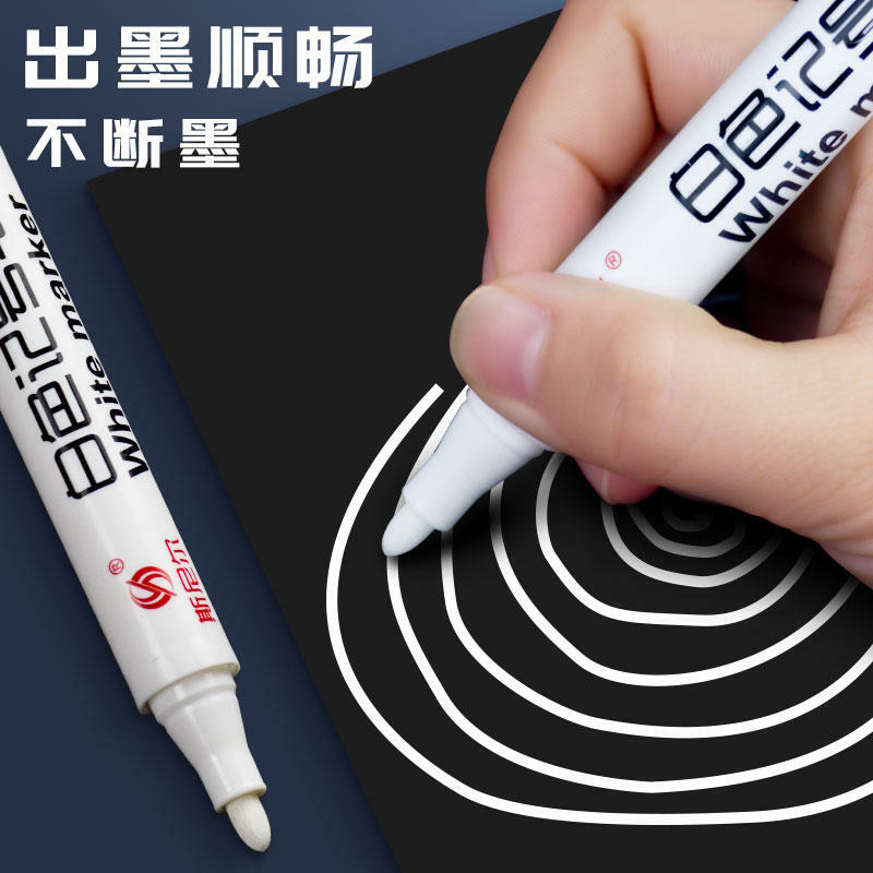 3/5 pces para o marcador permanente do metal canetas 6mm branco tinta caneta marcadores de tecido couro craftwork suprimentos de arte oleosa