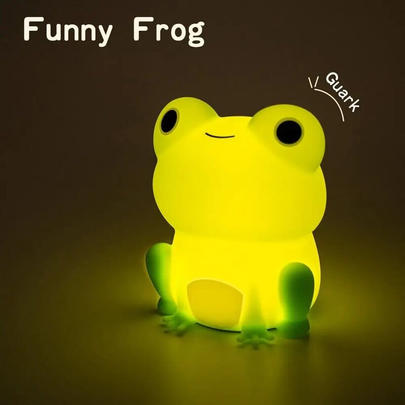 Silicone Frog Night Lamp Gifts Dimmable LED Animal Nightlight Timer USB Rechargeable Sleeping Night Lamp Bedroom Decor