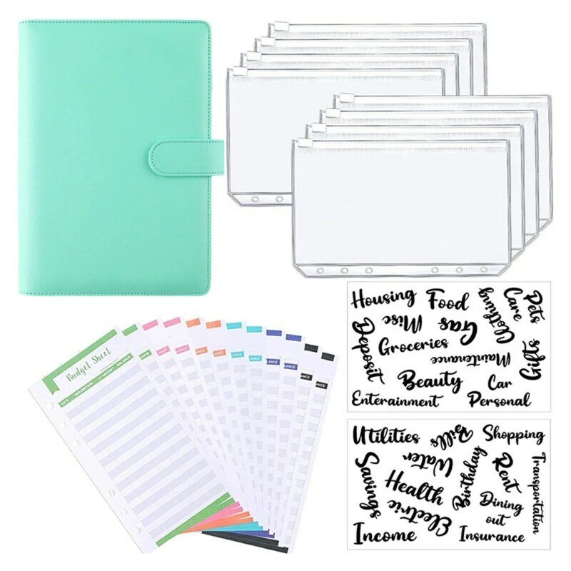 Carpeta cuaderno conjunto etiquetas adhesivas letras para almacenar tarjetas identificación, tarjetas bancarias,