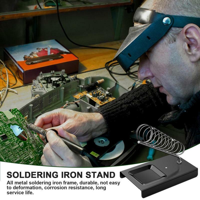 Solder besi berdiri logam solder besi berdiri di persegi meningkatkan efisiensi kerja solder dasar untuk alat perbaikan pabrik