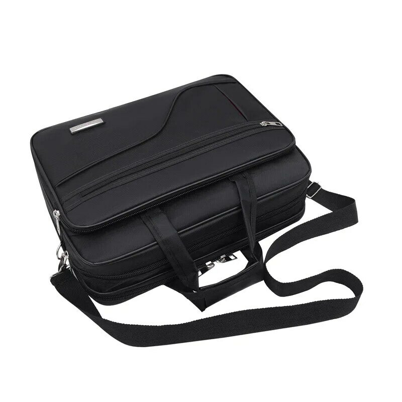 Портфель мужской большой вместимости, сумка для ноутбука 15,6 дюйма, модный саквояж на плечо, мессенджер в деловом стиле