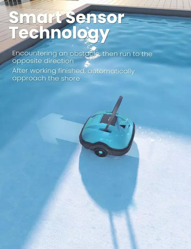 Alat kolam หุ่นยนต์ไร้สาย wybot เครื่องดูดฝุ่นสระว่ายน้ำอัตโนมัติดูดพลังสูงมอเตอร์คู่สูงถึง525ตร. ฟุต Osprey200 (สีฟ้า)