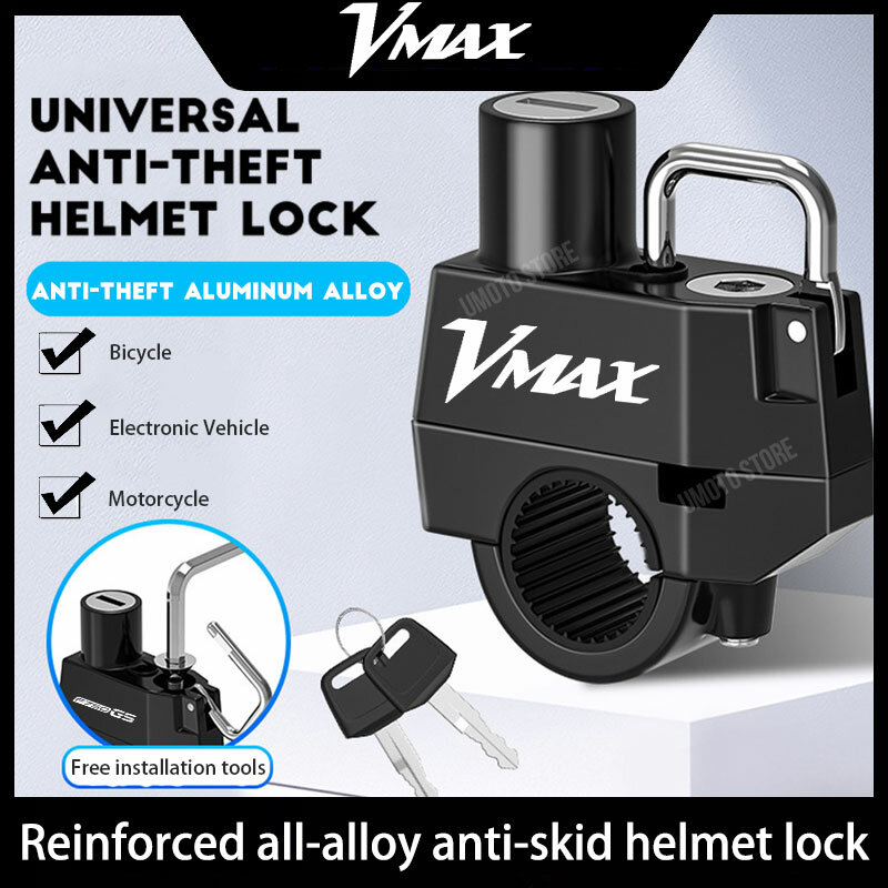 Kunci helm Anti Maling, untuk YAMAHA vmax kunci stang sepeda motor listrik sepeda motor Keamanan Universal kunci logam 22mm-26mm wit