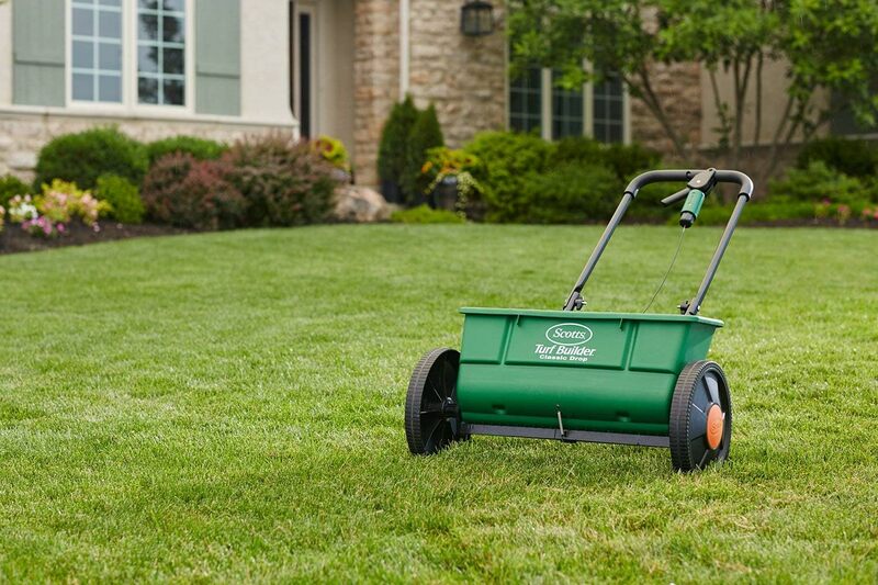 Turf Builder Classic Drop Spreader, Great for Applying Grass Seed and Fertilizer, Holds up to 10,000 sq. ft of Product