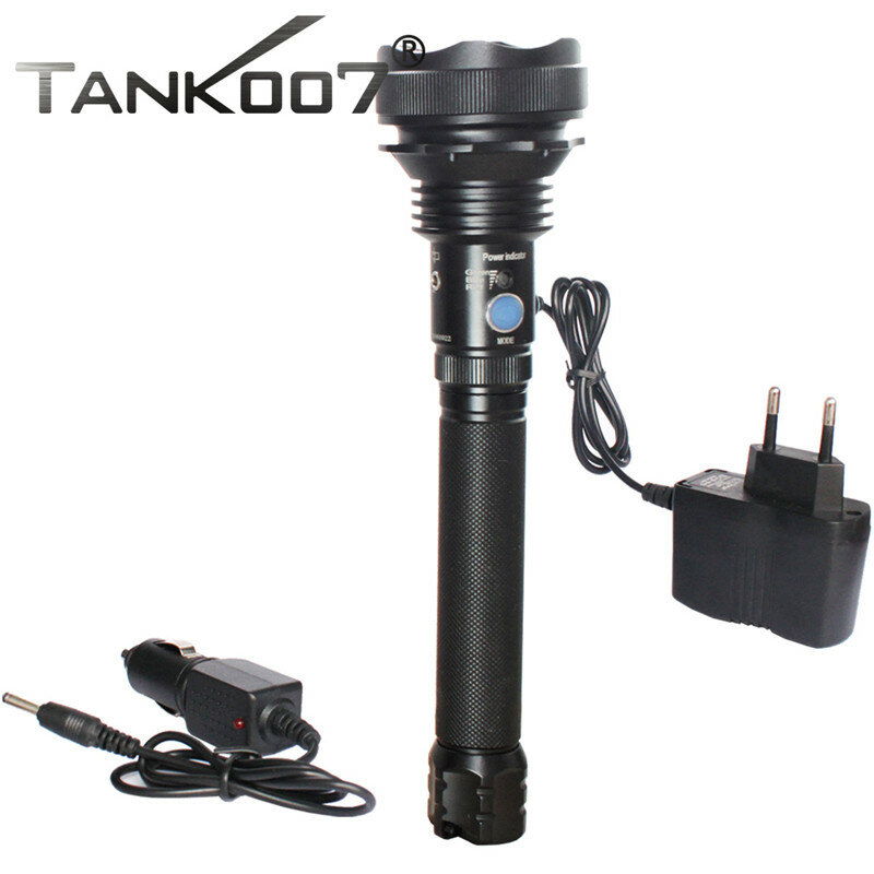 Tank007 TC60 Police Military Tactical Flashlight Cree XM-L U2 1200lm Search LED Torch for Hunting Camping by 2 X18650 Battery
