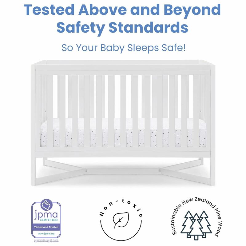 Tribeca 아기 컨버터블 유아용 침대, 비앙카 화이트, 4 인 1