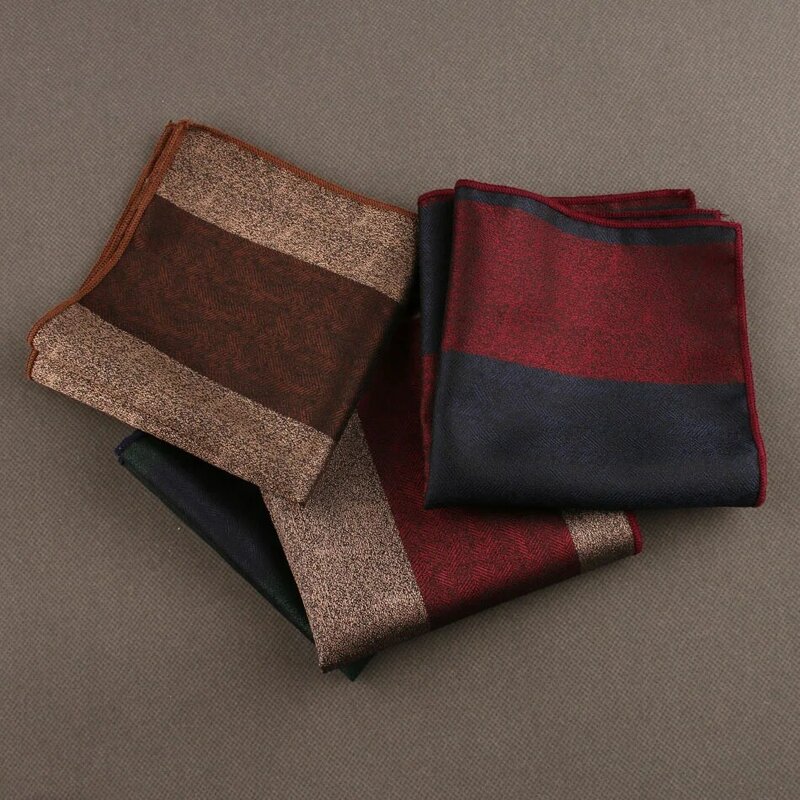 24*24CM Business Suit Shirt Pocket fazzoletto a righe in poliestere quadrato rosso Navy asciugamano da sposa sciarpa da uomo accessori per cravatte