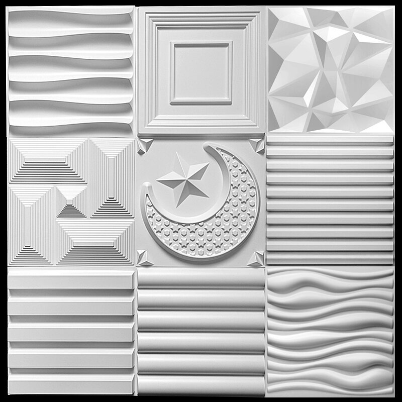 Painel de parede 3D não-auto-adesivo adesivo, Casa Renovação, Teto Adesivo, Art Tile, Papel de parede, Quarto, Banheiro, Stereo, 30x30cm