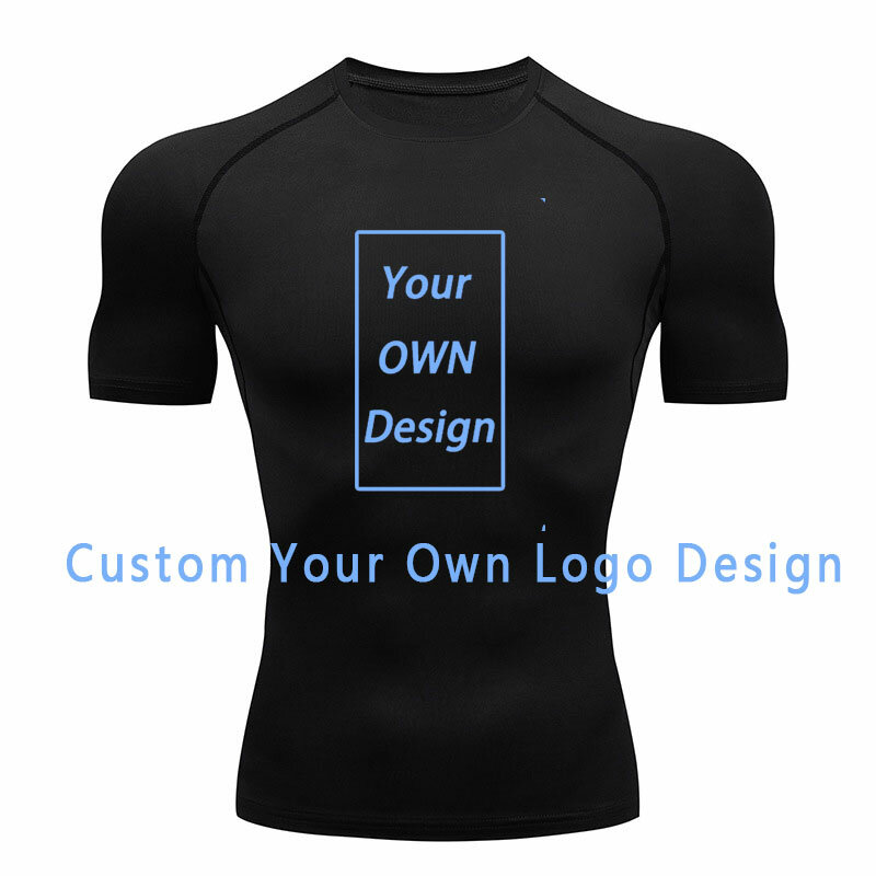 Custom You Eigen Logo Design Compressie T-Shirts Met Fitness Strakke Sportkleding Met Korte Mouwen Zomer Gym T-Shirt Sportkleding