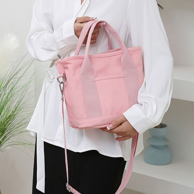 Borsa a tracolla Multi-tasca in stile giapponese borsa a tracolla in tela di grande capacità borsa per la spesa borsa da scuola per studenti