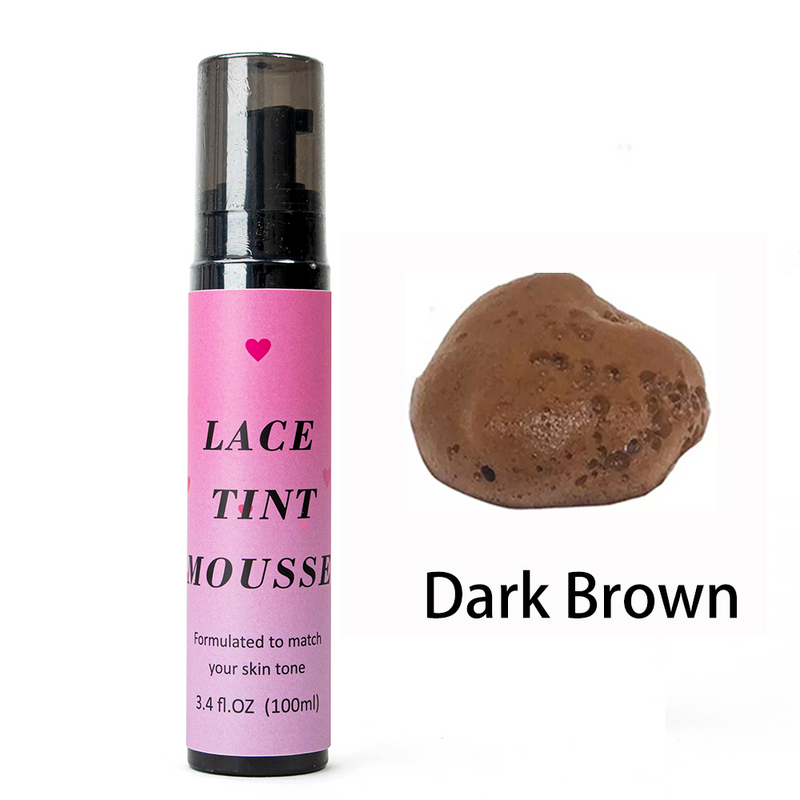 Mousse de tinte de encaje para pelucas delanteras, tinte de encaje, Spray de 100ml, marrón claro, midio, marrón, tinte de espuma