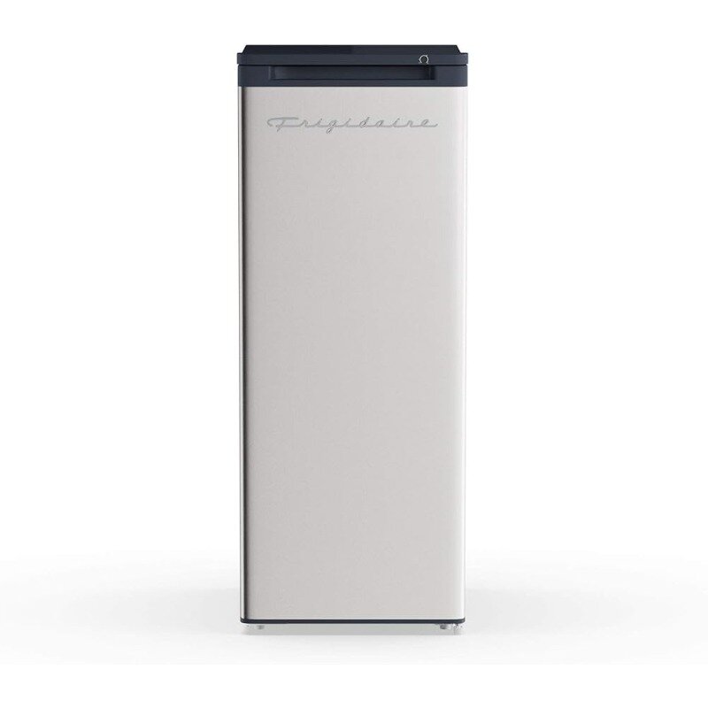 Frigidaire EFRF696-AMZ lemari es tegak 6.5 cu ft seri desain Platinum tahan karat, perak