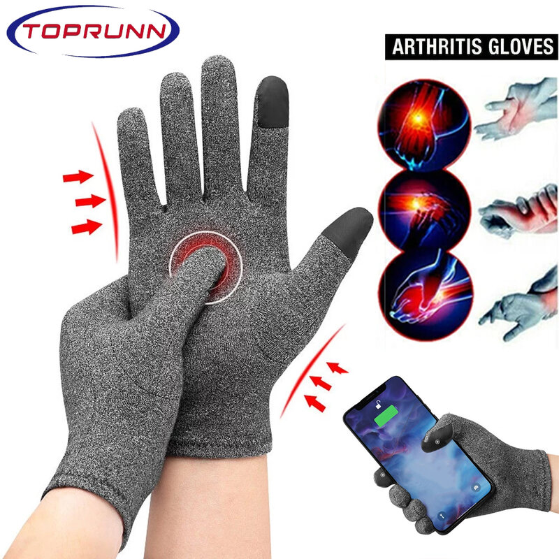 1 paio di guanti a compressione per l'artrite a dita intere per donna uomo, guanti per le mani supporto e calore per mani, articolazioni delle dita, alleviare il dolore