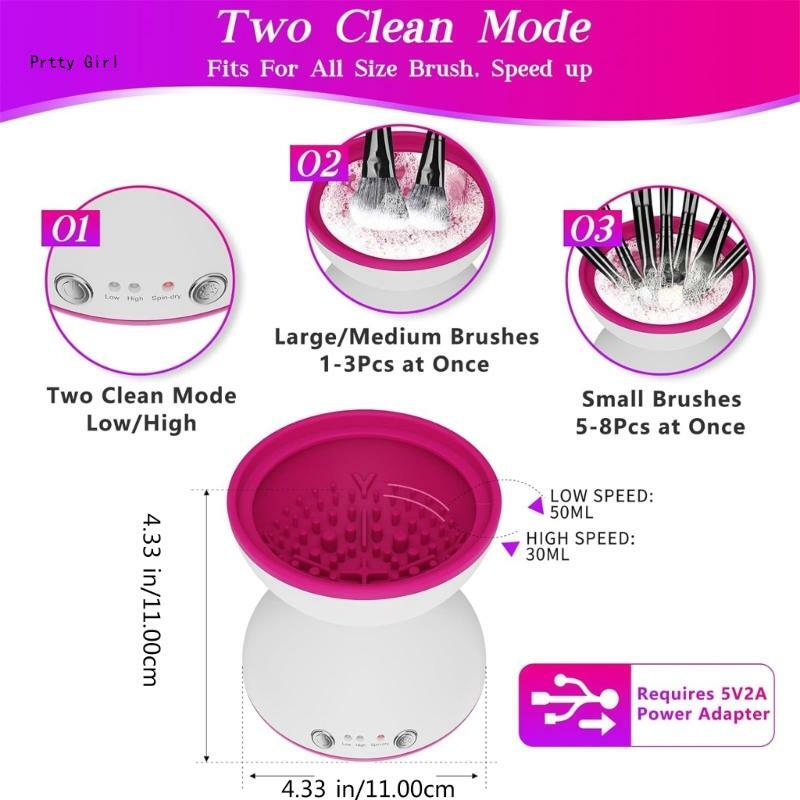 Makeup Brush Cleaner Machine Automatic Spinner Cosmetic Brush Cleaner Handheld D2TA