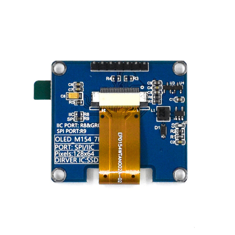 Светодиодный модуль O 1,54 дюймов, 1,54 ЖК-экран, модуль 12864 х 64 SSD1309 SPI/IIC I2C, интерфейс для Arduino, 4-контактный, 7-контактный