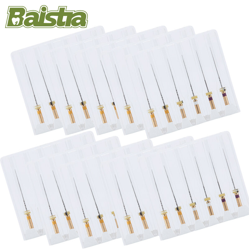 Baistra Dental Nickel Titanium Path File, Endo File, Engine Use, Root Canal Instrument Tools, 25mm Size, 13 #-19 #, Taper 02, 10 Boxes