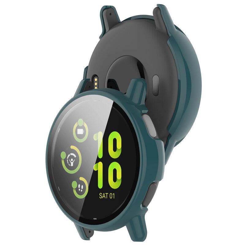 Sarung pelindung 2 in 1 untuk Garmin Vivoactive 5 sarung jam tangan dengan kaca temper PC sarung jam untuk Garmin Active 5
