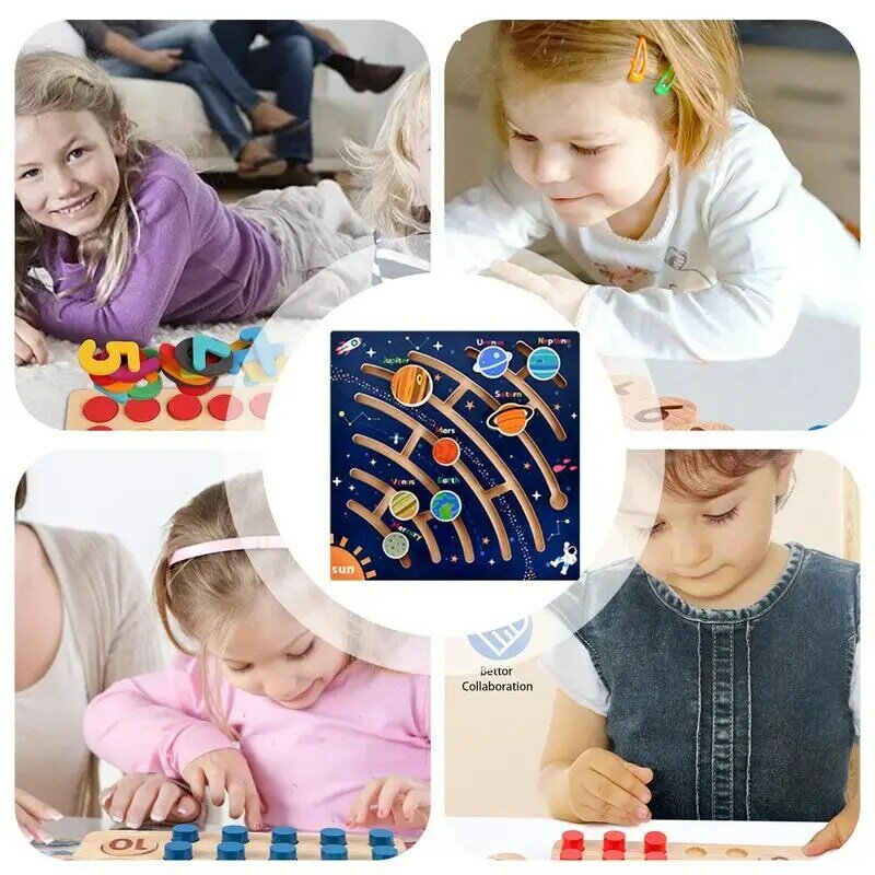 Mainan kemampuan kognitif bentuk warna permainan papan penyortiran pendidikan papan pertandingan kayu untuk anak-anak