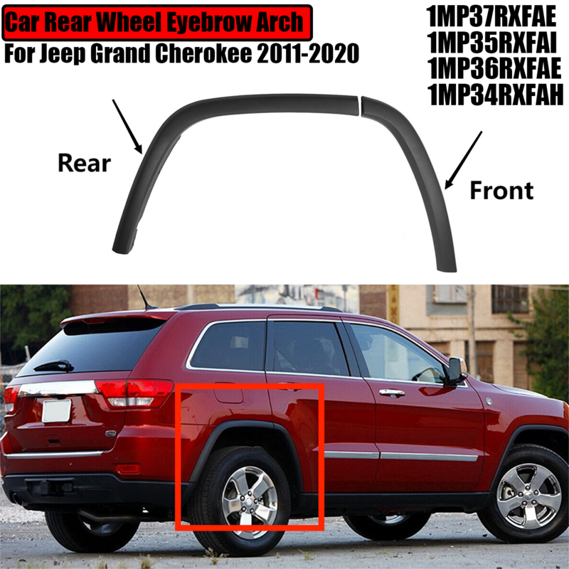 For Jeep Grand Cherokee 2011-2020 Car Rear Wheel Eyebrow Arch Trim Eyebrow Molding Fender Flare Repalcement Part