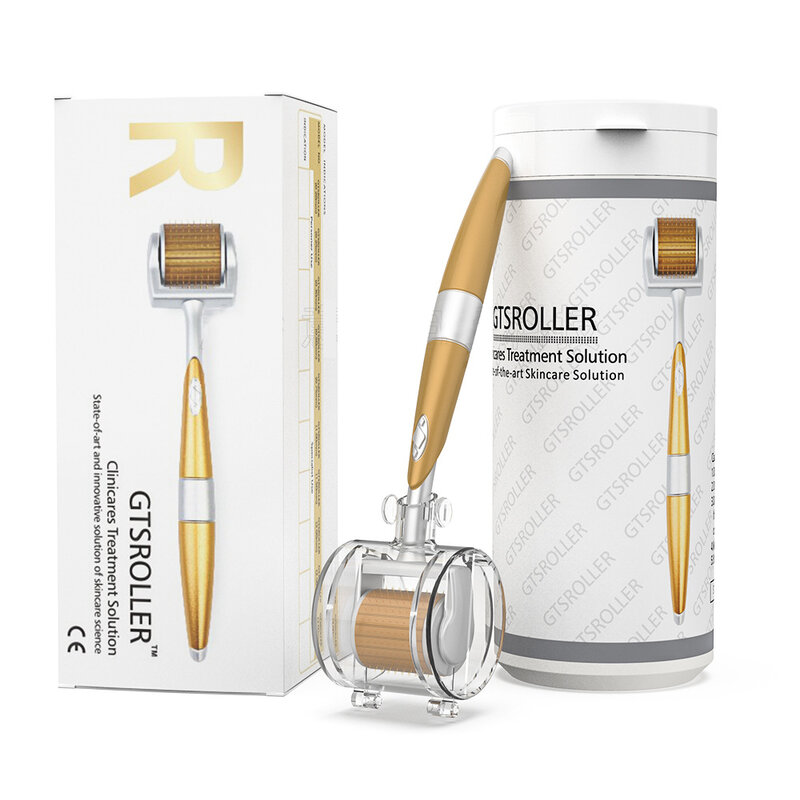 GTSROLLER-Derma Roller para rosto, corpo e couro cabeludo, Microneedling Roller, 192 Agulhas de titânio para cabelo e barba, Skin Care Tool