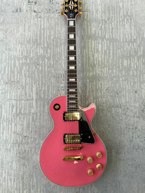 Habe gib $ on ~ Logo E-Gitarre, rosa undurchsichtig, Mahagoni Körper, Palisander Griffbrett aus China, kostenloser Versand