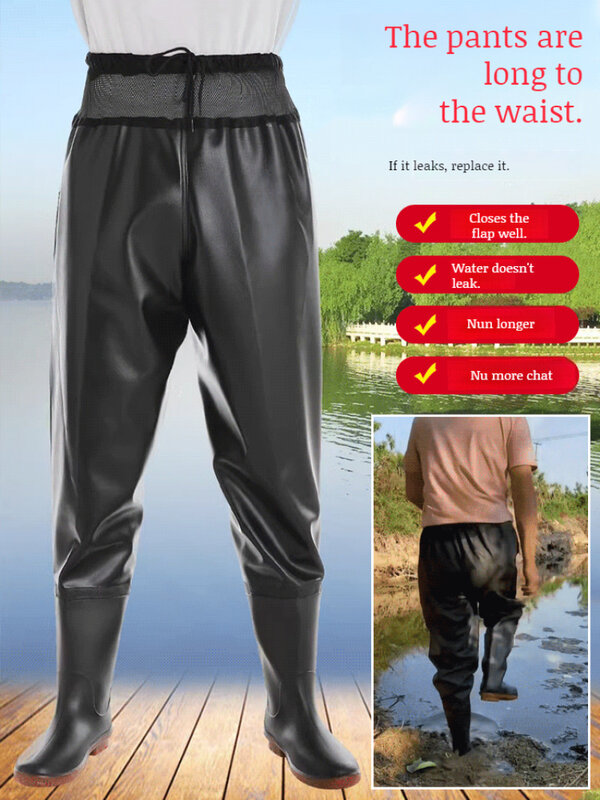 Impermeável cintura comprimento Waders, ultraleve respirável chuva calças para homens e mulheres