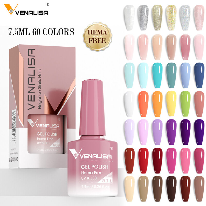 Venalisa VIP5 HEMA FREE new Pink kolekcja żelowy lakier do paznokci brokat wspaniały lakier żelowy UV Manicure do paznokci