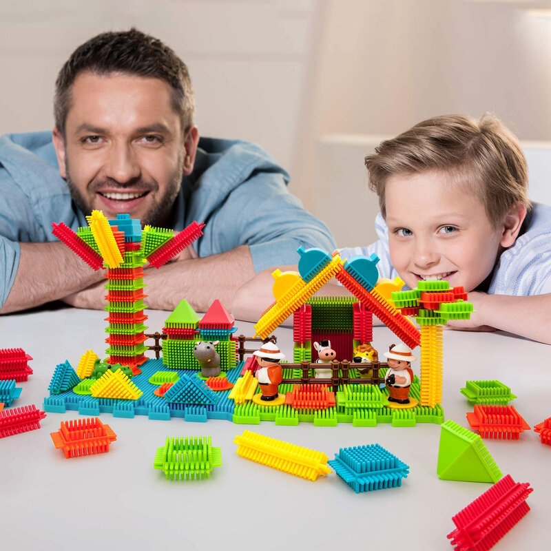 Juguetes de bloques de construcción para niños, ladrillos de modelado educativo, figuras de animales para niños pequeños, ensamblaje interactivo, juego preescolar