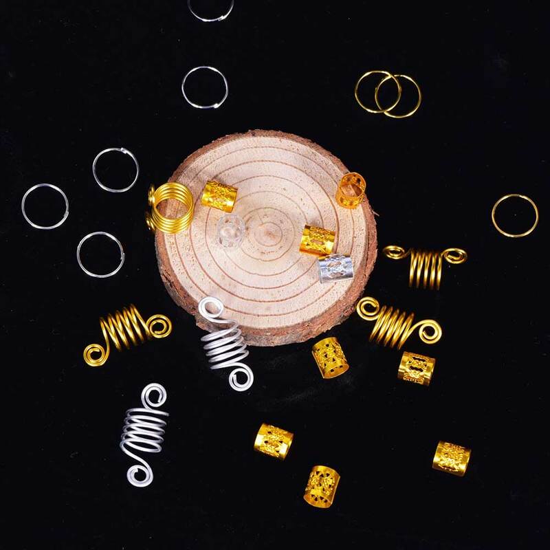 120pcs Popular Sliver Hair Beads For Black Women Micro Hair Ring Braid Jewelry Spiral Metal Microlink Tube Charms