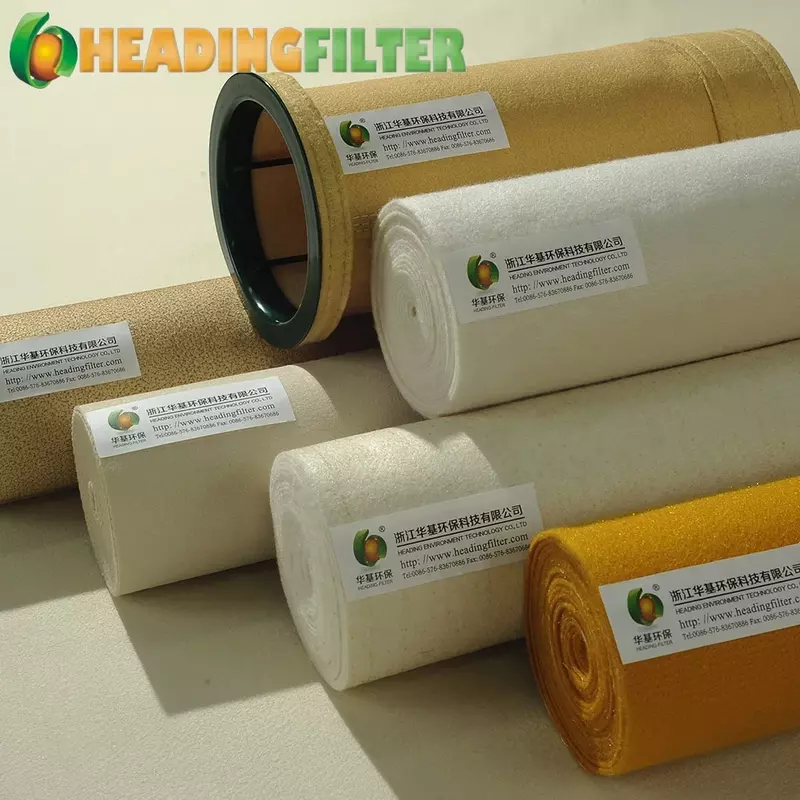 100% 750gsm PTFE Filter Bags Heat Setting , Abrasion Resistance Felt Dust Collector Bags