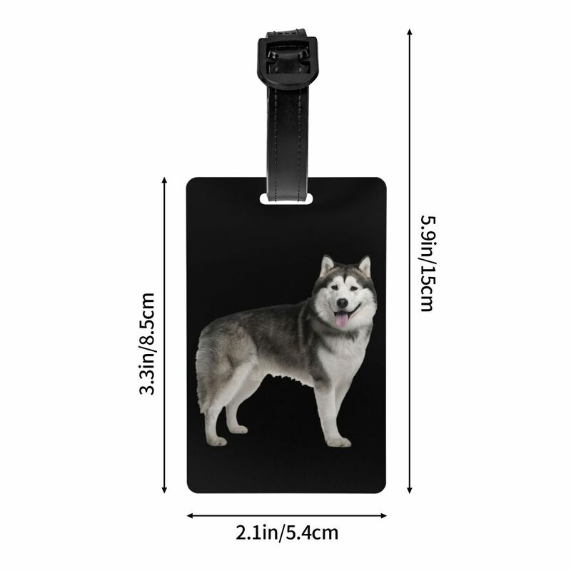 Custom Siberian Husky Luggage Tag Alaskan Malamute Dog Suitcase Baggage Privacy Cover ID Label