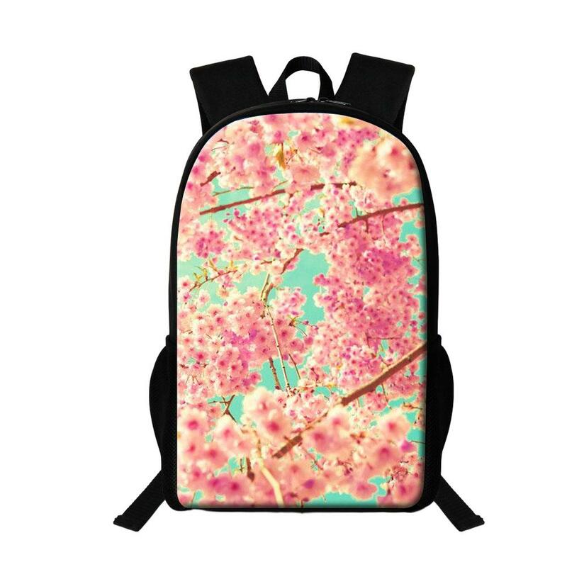 Mochila de flores de cerejeira feminina, mochila escolar diária para meninas, mochila feminina elegante para viajar, grande capacidade