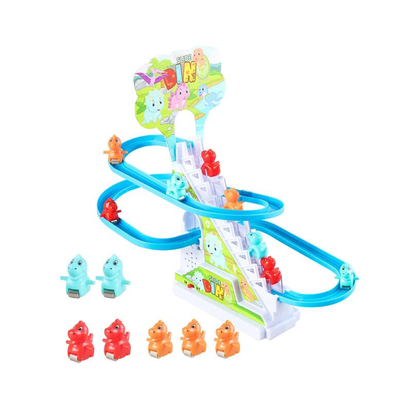 Electric Dinosaur Climbing Stairs Toy Educational with LED Flashing Lights