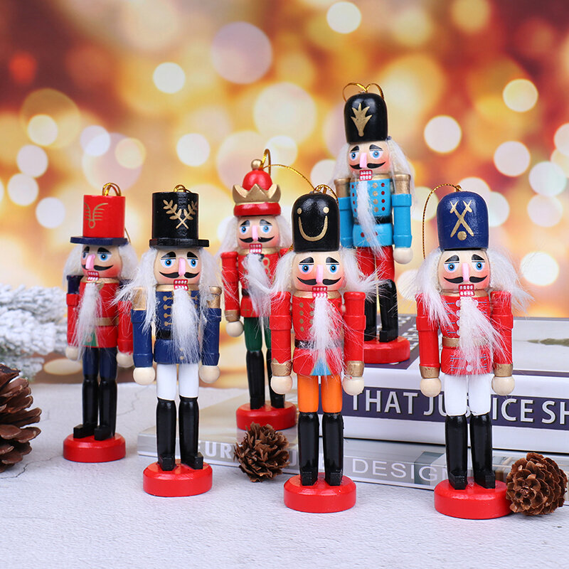 1pc Christmas Decoration 12cm Wood Made Nutcracker Puppet New Year Christmas