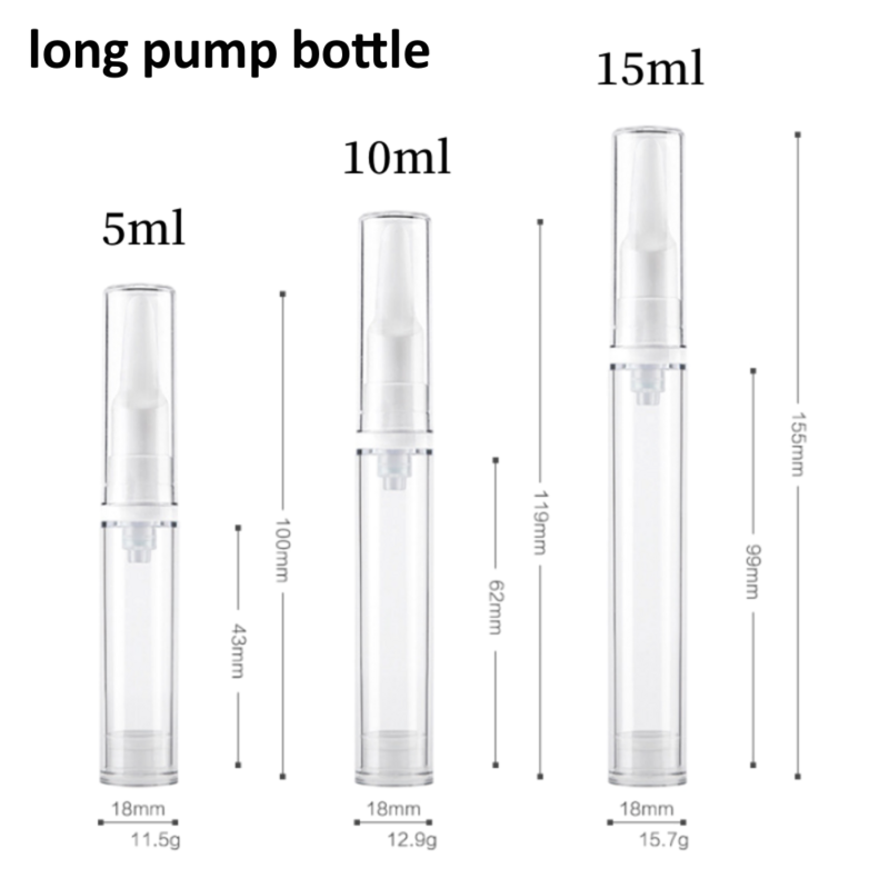 5/10/15ml Vacuum Bottle Press Liquid Foundation Lotion Eye Cream Empty Refillable Bottle Cosmetic Container Portable Makeup Tool