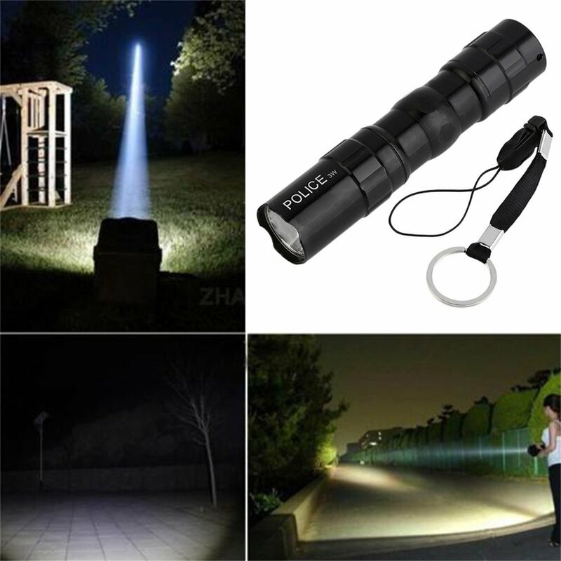 Mini lampe de poche LED portable, batterie étanche pour camping, travail, voyage, randonnée, lampe torche ultra lumineuse, 3W