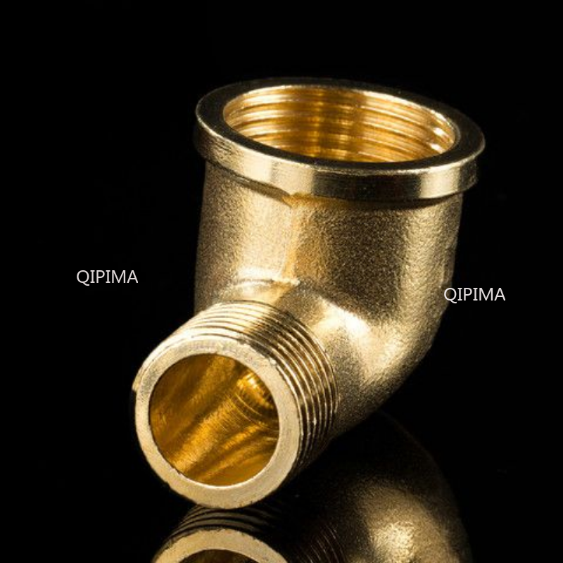 1/8‘’ 1/4‘’ 3/8‘’ 1/2 3/4 90 Deg Female External Thread Thread Brass Elbow Pipe Fitting Connector Coupler for Water Fuel Copper