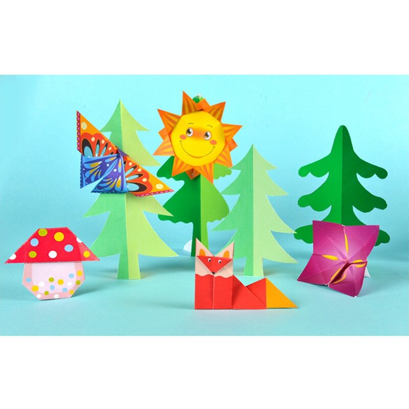Cartoon Origami Book Paper Artes e Artesanato para Crianças, DIY Handmade 3D Puzzle, Brinquedo Educativo Animal, Criança, 108 pcs