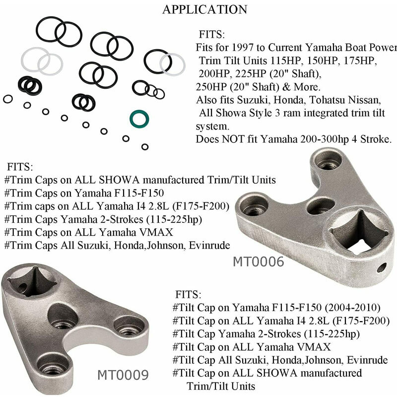 Klucz przypinany/Tilt Pin MT0006 i MT0009 zdejmują nakładki trymujące/Tilt i zestaw uszczelnień Tilt 115225FS do Yamaha Showa,Suzuki, Honda