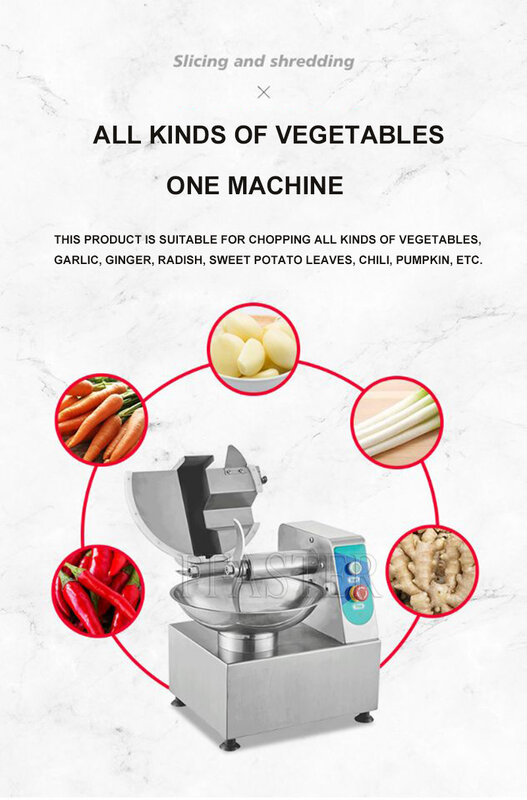 Commercial Basin Style Food Stuffing Machine Stainless Steel Electric Minced Meat Cut Dumplings Chop Vegetables Hit Dish Device