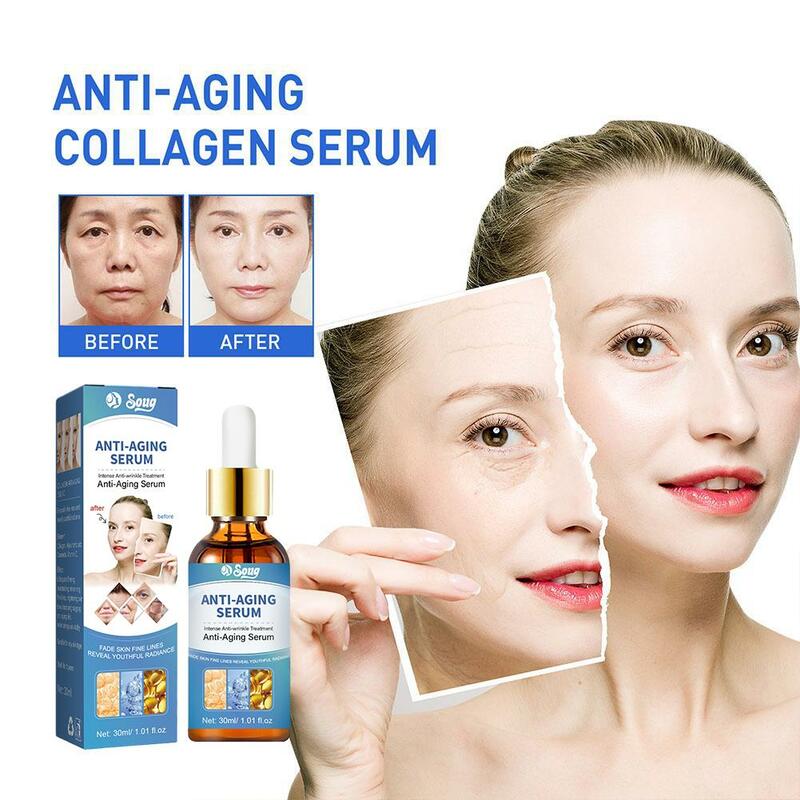 Collagen Boost Anti Wrinkle Moisturizing Essence Removal Smooth Lines Anti Fine Age Serum Brighten Fade Lifting Firming Wri T2B3