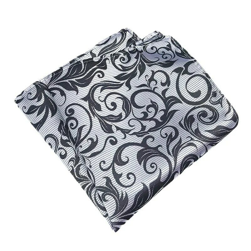 25*25cm New Man's Floral Leaf Polyester Pocket Square Woman's Wedding Casual Business Party Handkerchief