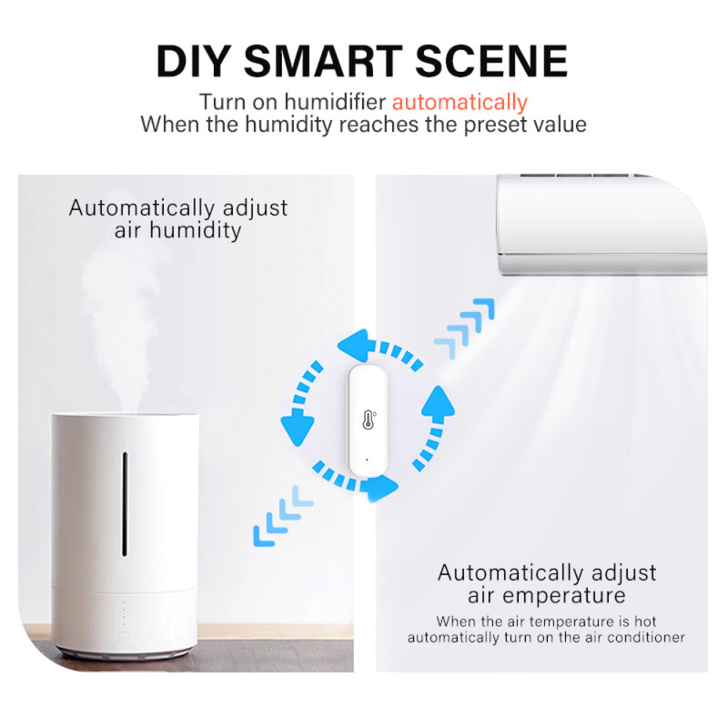 CoRui Tuya Zigbee WiFi Smart Sensor Suhu dan Kelembaban Indoor Hygrometer Rumah Pintar Remote Control Alexa Asisten Google