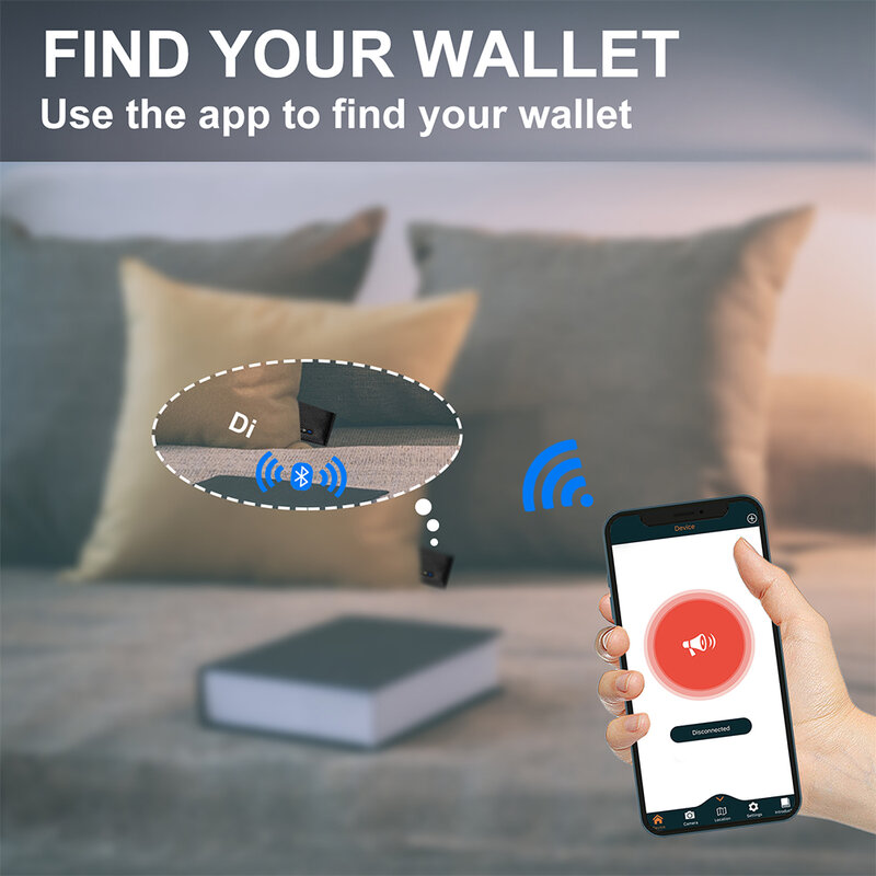 Billetera inteligente antipérdida de cuero genuino para hombres, rastreador de billetera, compatible con Bluetooth monedero de cuero suave, billetera masculina de lujo