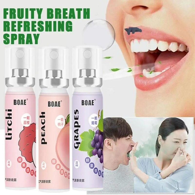 Spray oral fresco com sabor a pêssego, fragrância portátil, purificador do hálito, cuidado oral, l5s6, 20ml