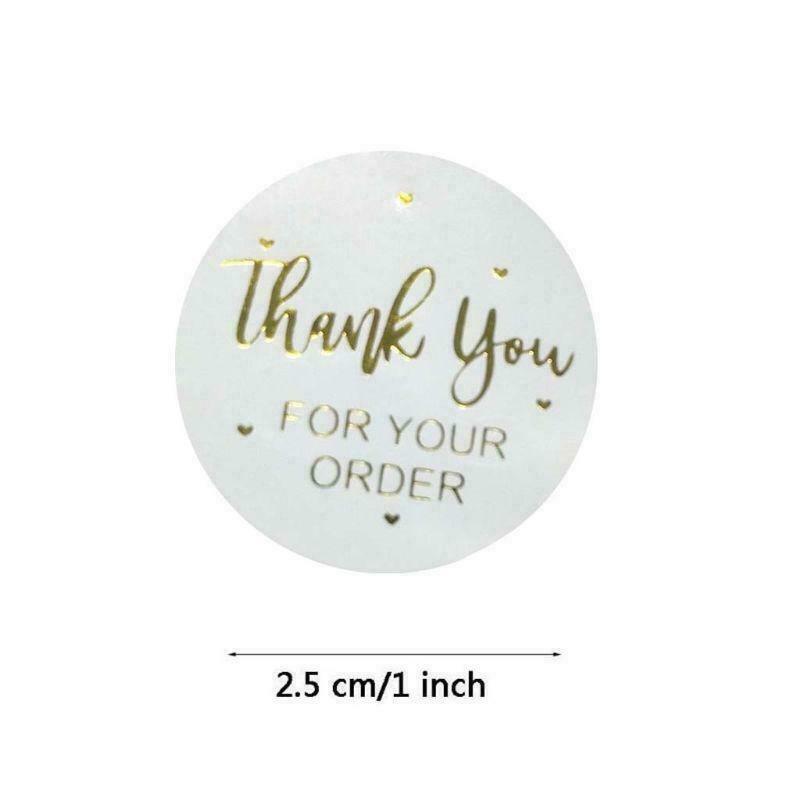 500pcs Thank You for Your Order Stickers Gold Foil Seal Labels for Small Shop Gift Wrap Holiday Party Decoration Stickers