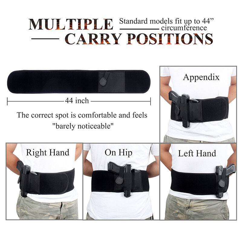 Tactical Elastic hidden Carry Belly Band marsupio per fondina per pistola a pistola nuovo