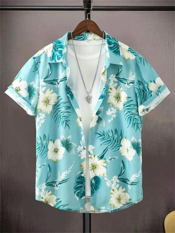 Haut hawaïen 3D AMP Tree pour hommes, vêtements de plage décontractés d'été, chemise de fête en plein air de rue, vêtements respirants pour hommes