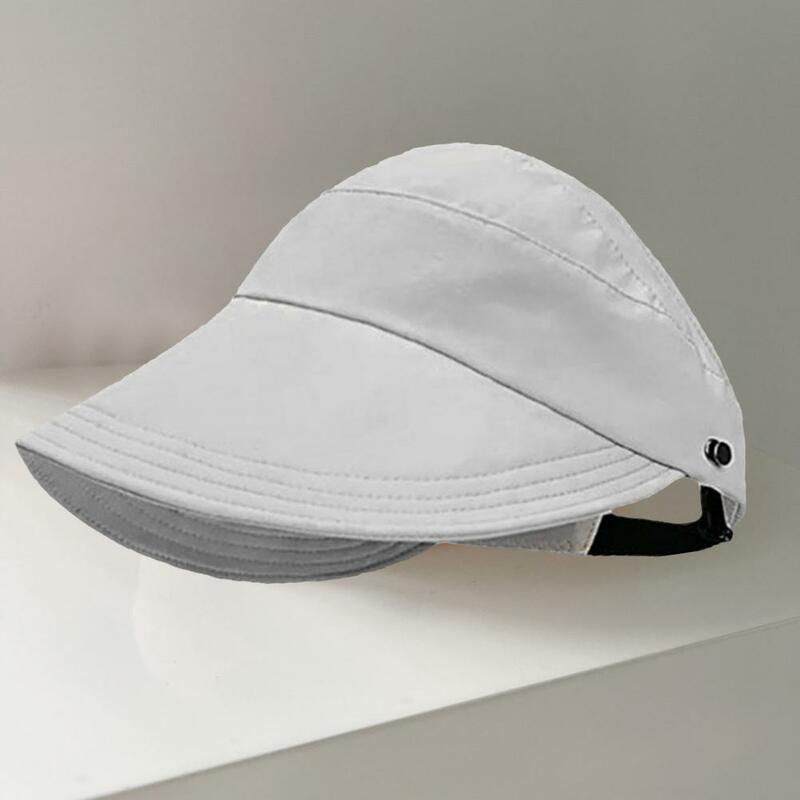 Chapeau de protection solaire à large bord avec trou pour queue de cheval, jardinage, voyage, anti-UV, léger, pliable, crème solaire pour l'extérieur