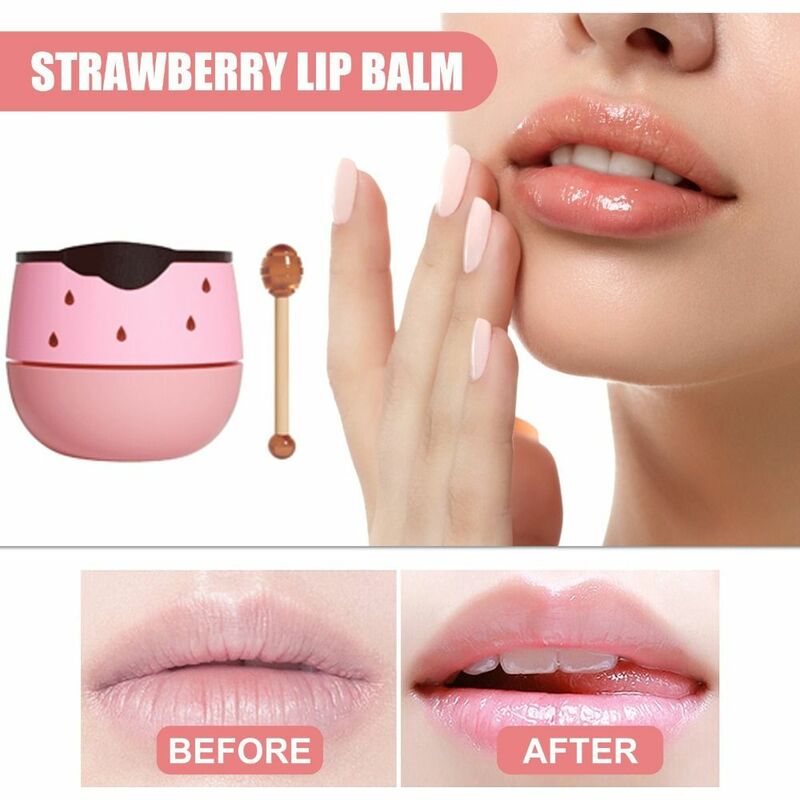 Sleeping Mask Lip Scrubs Exfoliator Day and Night Prevention Dry and Crack Strawberry Honey Lip Masks Repair Lip Balm
